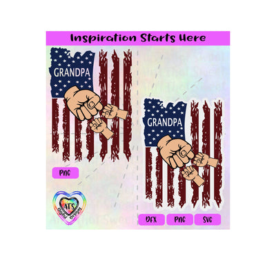 Distressed Flag | Grandpa with 2 Fist Bumps - Transparent PNG SVG DXF- Silhouette, Cricut, ScanNCut SVG Aint That Sweet 