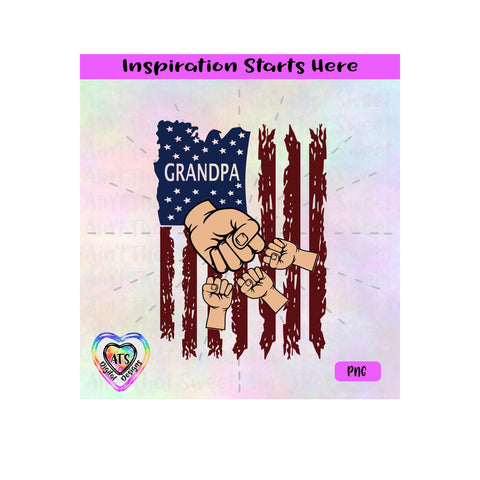 Distressed Flag | Grandpa with 3 Fist Bumps - Transparent PNG SVG DXF - Silhouette, Cricut, ScanNCut SVG Aint That Sweet 