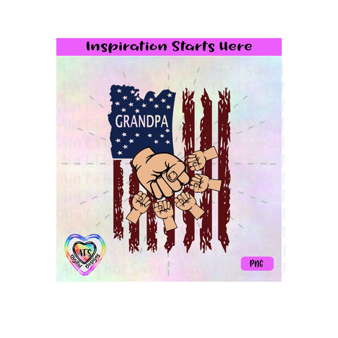 Distressed Flag | Grandpa with 5 Fist Bumps - Transparent PNG SVG DXF - Silhouette, Cricut, ScanNCut SVG Aint That Sweet 