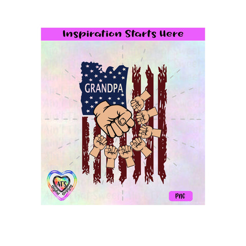 Distressed Flag | Grandpa with 7 Fist Bumps - Transparent PNG SVG DXF - Silhouette, Cricut, ScanNCut SVG Aint That Sweet 
