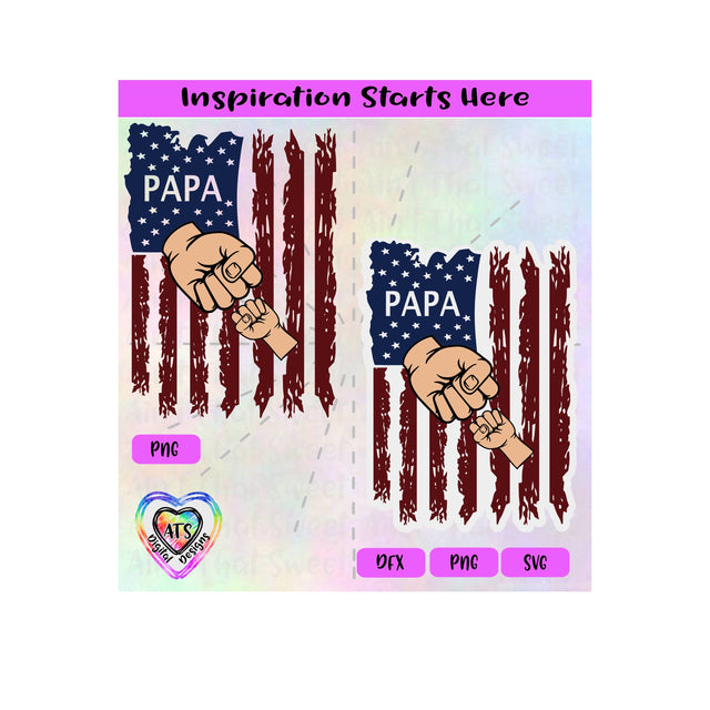 Distressed Flag | Papa with 1 Fist Bump -Transparent PNG SVD DXF - Silhouette, Cricut ScanNCut SVG Aint That Sweet 
