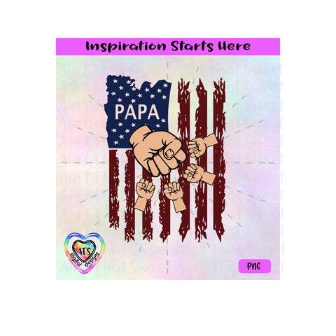 Distressed Flag | Papa with 4 Fist Bumps - Transparent PNG SVG DXF - Silhouette, Cricut, ScanNCut SVG Aint That Sweet 