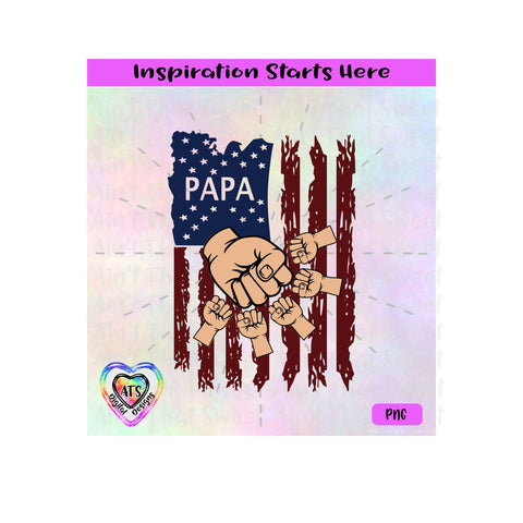 Distressed Flag | Papa with 5 Fist Bumps - Transparent PNG SVG DXF - Silhouette, Cricut, ScanNCut SVG Aint That Sweet 