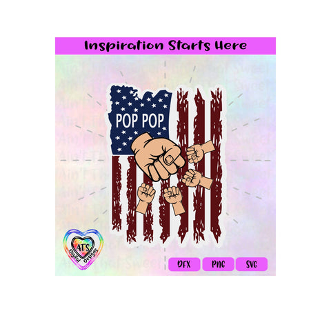 Distressed Flag | PopPop with 4 Fist Bumps - Transparent PNG SVG DXF - Silhouette, Cricut, ScanNCut SVG Aint That Sweet 