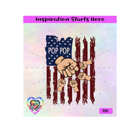 Distressed Flag | PopPop with 4 Fist Bumps - Transparent PNG SVG DXF - Silhouette, Cricut, ScanNCut SVG Aint That Sweet 