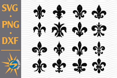 Distressed Fleur De Lis SVG, PNG, DXF Digital Files Include SVG SVGStoreShop 