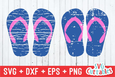 Distressed Flip Flops Svg Cuttables 