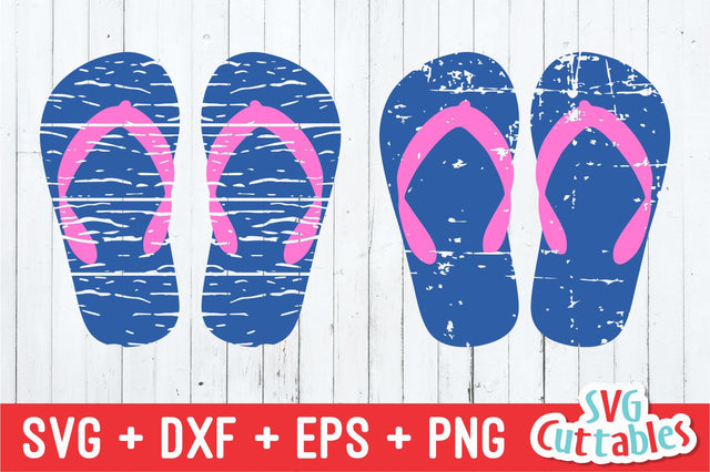 Distressed Flip Flops Svg Cuttables 