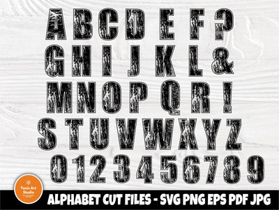 Distressed font SVG | Grunge alphabet svg | Distressed alphabet | Letters and numbers svg | Vintage font | Svg cricut files | Full alphabet SVG TonisArtStudio 