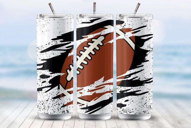 Distressed Football 20 Oz Tumbler Wrap Sublimation Design Sublimation MockupSvgVenue 