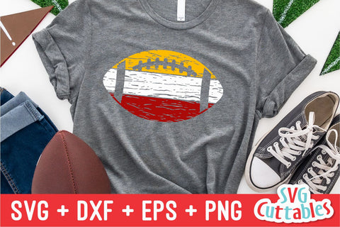 Distressed Football 3 Color SVG Svg Cuttables 