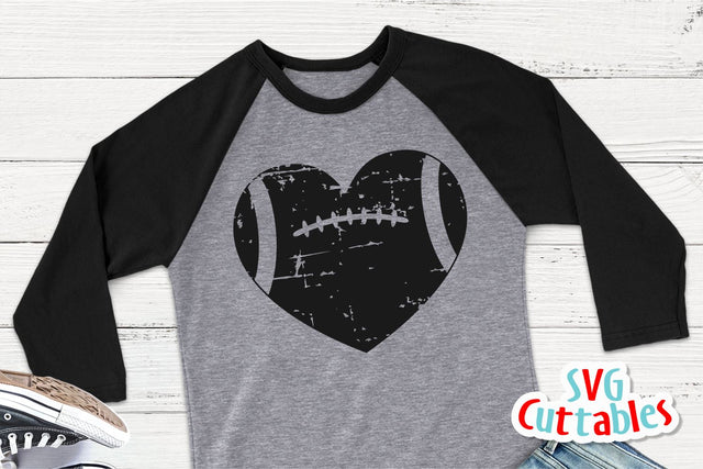 Distressed Football Heart SVG Svg Cuttables 