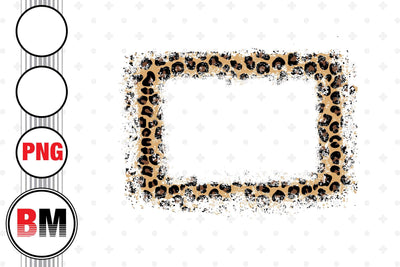 Distressed Frame Leopard PNG Files Sublimation BMDesign 