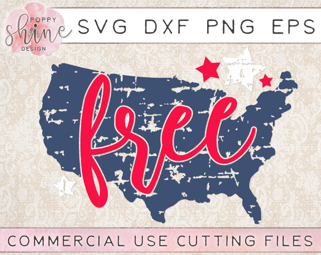 Distressed Free United States SVG Poppy Shine Design 