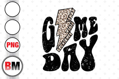 Distressed Game Day Leopard PNG Files Sublimation BMDesign 