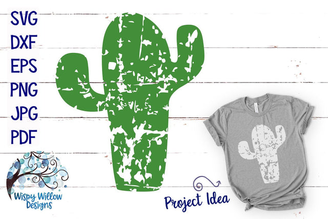 Distressed Grunge Cactus SVG SVG Wispy Willow Designs 