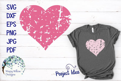 Distressed Grunge Heart | Valentine's Day SVG SVG Wispy Willow Designs 