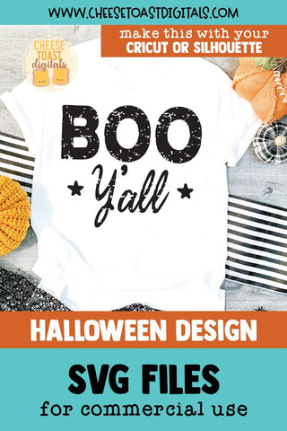 Distressed Halloween SVG | Boo Y'all SVG Cheese Toast Digitals 