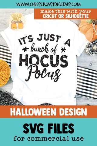 Distressed Halloween SVG | It's Just A Bunch of Hocus Pocus SVG Cheese Toast Digitals 