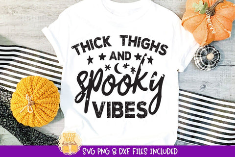 Distressed Halloween SVG | Thick Thighs and Spooky Vibes SVG Cheese Toast Digitals 