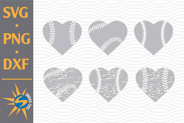 Distressed Heart Baseball SVG, PNG, DXF Digital Files Include SVG SVGStoreShop 