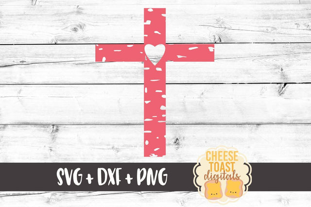 Distressed Heart Cross SVG Cheese Toast Digitals 