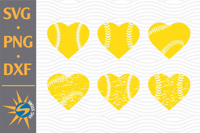 Distressed Heart Softball SVG, PNG, DXF Digital Files Include SVG SVGStoreShop 