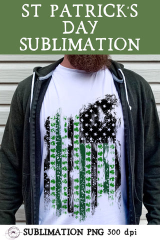 Distressed Irish American Flag Saint Patrick’s Day PNG Sublimation Madison Mae Designs 