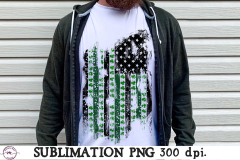 Distressed Irish American Flag Saint Patrick’s Day PNG Sublimation Madison Mae Designs 