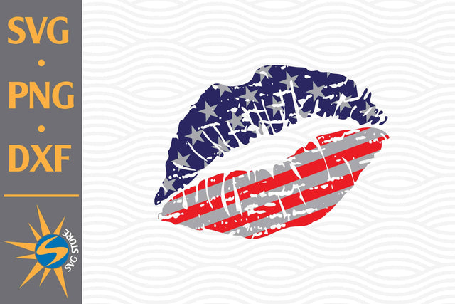 Distressed Lip US Flag SVG, PNG, DXF Digital Files Include SVG SVGStoreShop 