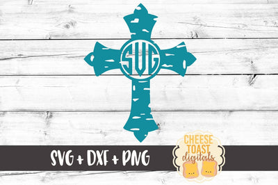 Distressed Monogram Cross SVG Cheese Toast Digitals 