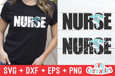 Distressed Nurse with Caduceus SVG Svg Cuttables 