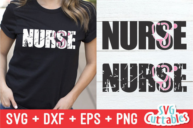 Distressed Nurse with Stethoscope SVG Svg Cuttables 