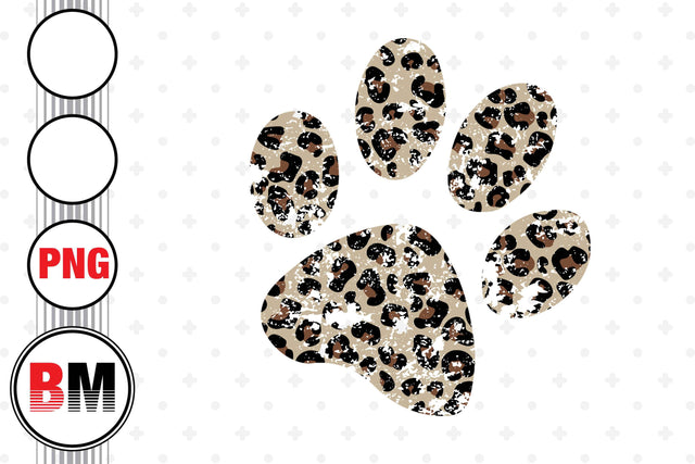 Distressed Paw Leopard PNG Files Sublimation BMDesign 