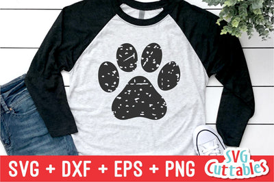 Distressed Paw Print SVG Svg Cuttables 
