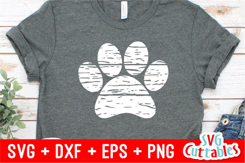 Distressed Paw Print SVG Svg Cuttables 