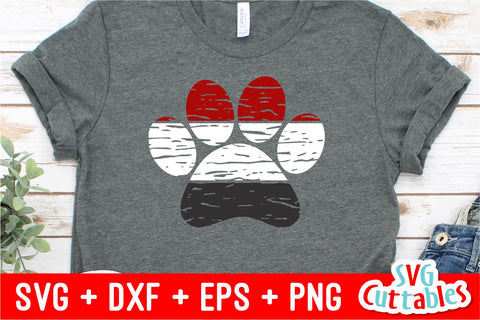 Distressed Paw Print SVG Svg Cuttables 