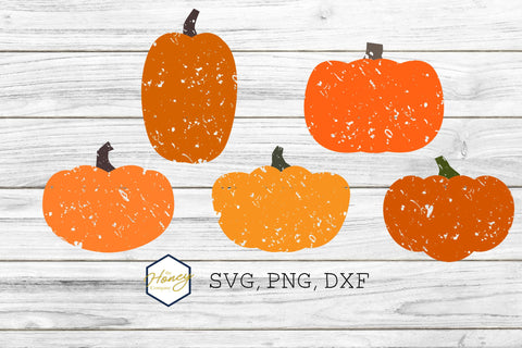 Distressed Pumpkin Bundle PNG SVG DXF Halloween Cut File SVG The Honey Company 