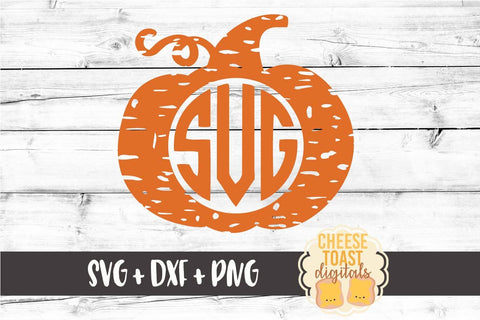 Distressed Pumpkin Monogram Frame - Monogram SVG File SVG Cheese Toast Digitals 