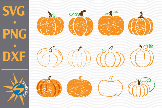 Distressed Pumpkin SVG, PNG, DXF Digital Files Include SVG SVGStoreShop 
