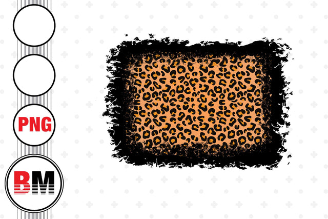 Distressed Rectangle Leopard PNG, JPG Files Sublimation BMDesign 