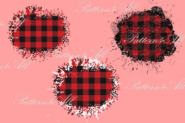 DISTRESSED Red Buffalo Plaid Patches PNG - Buffalo plaid Patches - Sublimation Patches PNG - design element - instant download Sublimation ArtStudio 