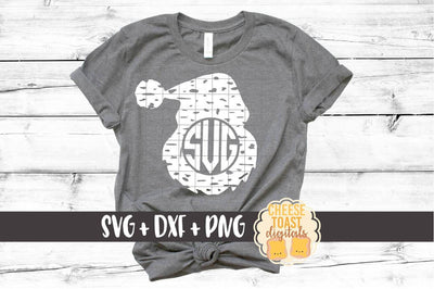 Distressed Santa Monogram Frame - Christmas SVG File SVG Cheese Toast Digitals 