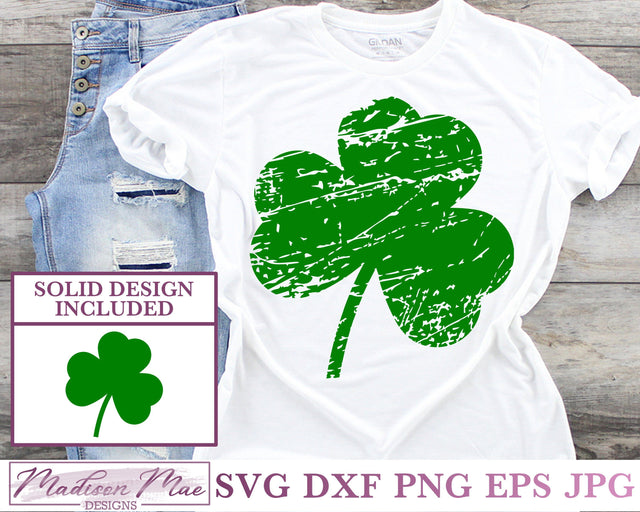 Distressed Shamrock, St. Patrick's Day SVG SVG Madison Mae Designs 