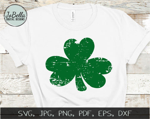 Distressed Shamrock SVG Cut File and Printable SVG JoBella Digital Designs 