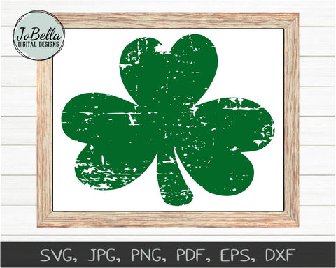 Distressed Shamrock SVG Cut File and Printable SVG JoBella Digital Designs 