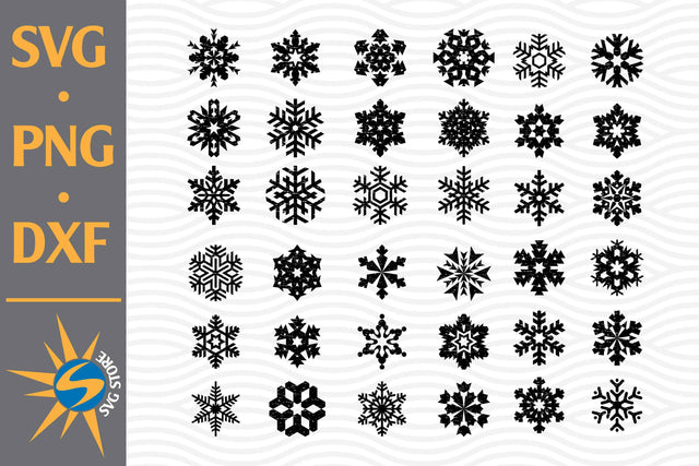 Distressed Snowflake SVG, PNG, DXF Digital Files Include SVG SVGStoreShop 