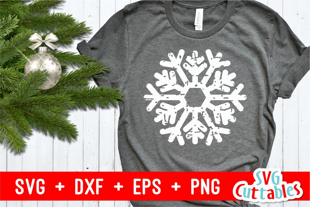 Distressed Snowflake - So Fontsy