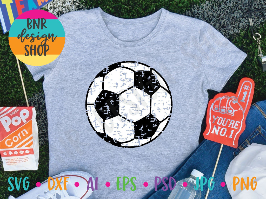 Distressed Soccer Ball SVG - So Fontsy