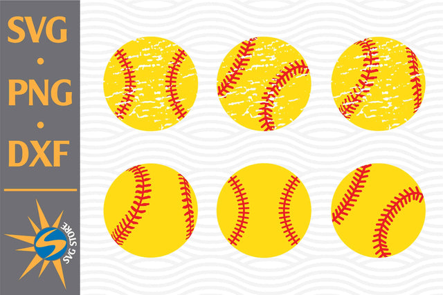 Distressed Softball SVG, PNG, DXF Digital Files Include SVG SVGStoreShop 